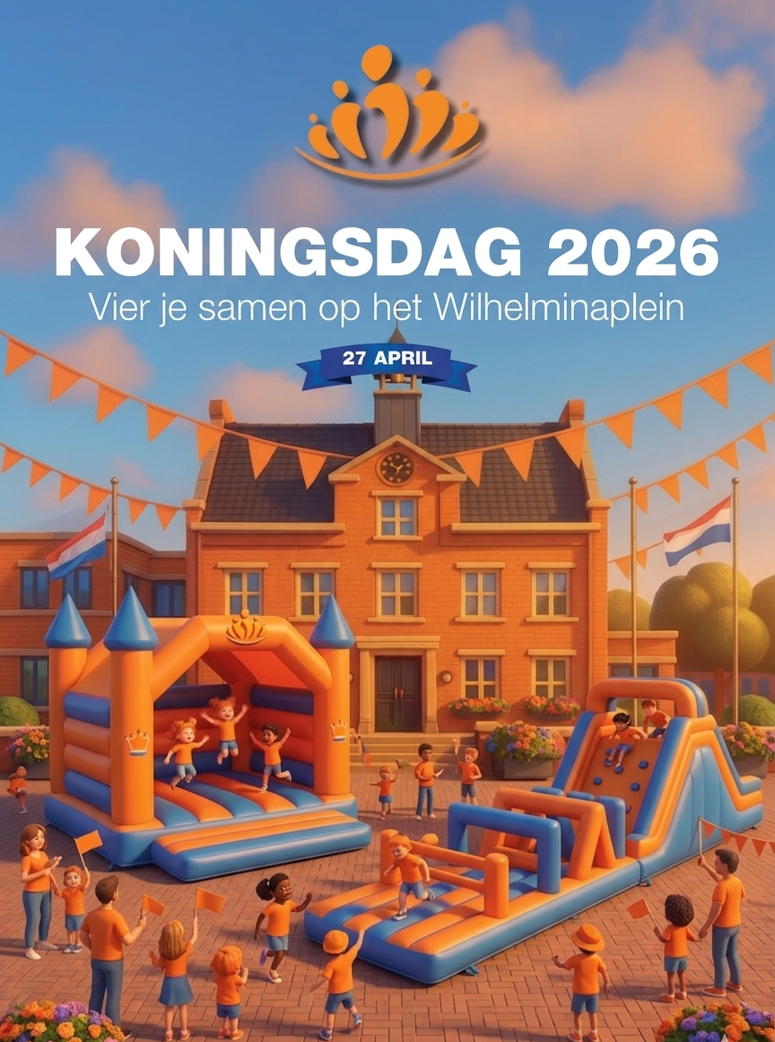 Springkussens en stormbaan op het Wilhelminaplein